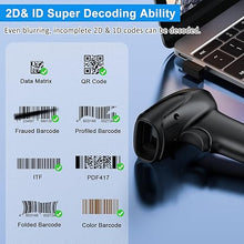 Load image into Gallery viewer, Symcode 2D Wireless Barcode Scanner,Bluetooth6.0 &amp; Wireless2.4G &amp; USB Wired Connection, 1D QR Bar Code Reader Scanner Automatic Fast Precise scanning for Smart Phone, Tablet, PC
