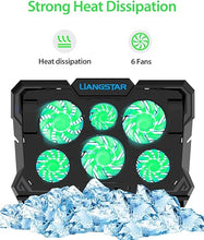 Load image into Gallery viewer, Laptop Cooling Pad, Laptop Cooler with 6 Quiet Led Fans for 15.6-17 Inch Laptop Cooling Fan Stand, Portable Ultra Slim USB Powered Gaming Laptop Cooling Pad, Switch Control Fan Speed Function (Green)
