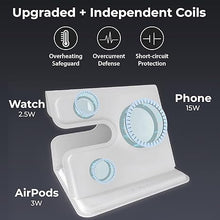 Load image into Gallery viewer, BLACK+DECKER 3 in 1 Charging Station for Apple Multiple Devices, Wireless Foldable Travel Charger for Multiple Devices iPhone 16 15 14 13 Pro Max Plus &amp; Apple Watch Series/AirPods
