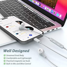 Load image into Gallery viewer, USB C Headphones for iPhone 15 16 Pro Max,Samsung S24 S23 S22 S21 Ultra FE, Magnetic Wired Earbuds Noise Isolation in-Ear Type C Earphones Microphone Volume Control for iPad, Pixel 8 7 6 5, Sky-Grey

