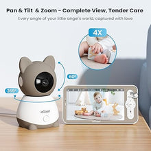 Load image into Gallery viewer, ieGeek Baby Monitor with 2K Camera and Audio - Video Monitor with 5&quot; Screen - Night Vision, Two-Way Talk, Cry &amp; Motion Detection, Temper&amp; Humidity Sensor, PTZ, Remote Control via Screen and Free APP
