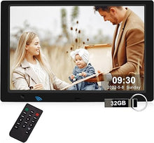 Load image into Gallery viewer, 10.1 Inch Digital Picture Frame with 32GB USB Flash Drive, KECAG 1920x1080 HD IPS Screen Digital Photo Frame, Motion Sensor, Video, Music, Share Moments via SD Card or USB, with Remote Control
