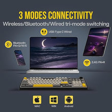 Load image into Gallery viewer, AJAZZ AK980 98% Mechanical Keyboard, BT5.0/USB-C/2.4GHz Wireless Gaming Keyboard, Hot Swappable Creamy Custom Keyboard with 1.14’’ TFT Screen, Knob, RGB for Win/Mac (Black, Gift V2 Switch)
