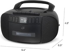 Load image into Gallery viewer, GPX BCA209B Portable Am/FM Boombox with CD and Cassette Player, Black
