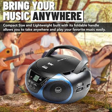 Load image into Gallery viewer, Tyler Portable Boombox CD Player AM/FM Radio Combo, Dynamic Boom Box CD Players for Home/Outdoor Portable Stereo with Speakers, Long Antenna for Best Reception Aux Input/3.5mm Headphone Jack, Blue
