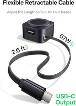 Load image into Gallery viewer, Baseus PicoGo W2 Wireless Charger, Qi2 Certified 15W Magnetic Charger Stand with 65W Retractable Cable, 2-in-1 Wireless Charging Station for Tablet, iPhone 16/15/14/13/12 Series, AirPods
