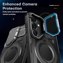 Load image into Gallery viewer, for Samsung Galaxy S25 Case with Screen Protector 6.2-Inch,[Compatible with Magsafe][Adjustable Camera Cover Stand] Military-Grade Protection Shockproof Protective Magnetic Case-Black
