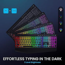 Load image into Gallery viewer, Wireless Keyboard and Mouse Combo - Dual System RGB Backlit Mouse and Keyboard,2.4G Rechargeable,Full-Sized Ergonomic Silent Design with Phone Holder for Windows Mac PC Laptop
