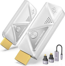 Load image into Gallery viewer, Wireless HDMI Transmitter and Receiver 100ft/30m,4K Decode 1080P Output Wireless HDMI,2.4G/5G Plug&amp;Play Portable HDMI Wireless,for Streaming Video and Audio to Monitor from Laptop/TV Box
