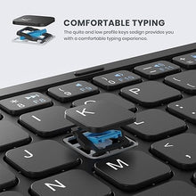 Load image into Gallery viewer, Foldable Bluetooth Keyboard, Portable Full Size Folding Keyboard with Touchpad, PU Leather, Wireless Travel Keyboard for Windows, iOS, Android, Mac
