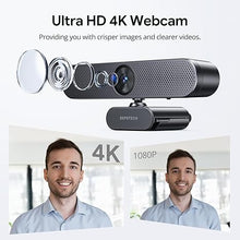 Load image into Gallery viewer, DEPSTECH 4K Webcam with Remote Control, Ultra HD Webcam with Microphones, Noise-Canceling, AutoFocus, Low-Light Correction, Privacy Cover, Web Camera for PC/Mac/Laptop/Desktop/Zoom/Teams
