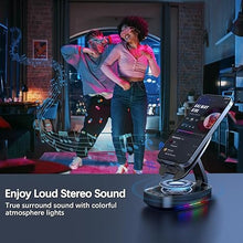 Load image into Gallery viewer, Cell Phone Stand with Wireless Bluetooth Speaker, Unique Gifts for Men/Women, Adjustable Phone Holder with 5 Colorful LED Modes, Anti-Slip Base HD Surround Sound, Compatible with iPhone/iPad
