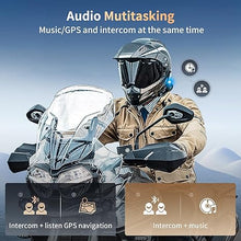 Load image into Gallery viewer, FODSPORTS FX8 Pro Motorcycle Communication Systems with Customized HRSQS Speakers, Dual-Chip Audio Multitasking, One-Click Fast Pairing, Music Sharing, FM 8 Riders Group Intercom, 2 Pack
