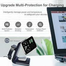 Load image into Gallery viewer, Magnetic Wireless Charger Stand 15W Fast Mag-Safe Charger 3-in-1 Charging Station with Sleep-Friendly Light for iPhone 16/16 Pro/16 Plus/16 Pro Max/15/14/13/12 Series, Apple Watch, AirPods
