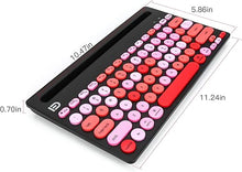 Load image into Gallery viewer, HUO JI Wireless Keyboard Multi-Device, Bluetooth and 2.4G Dual Mode for iPad, Switch to 3 Devices for Cellphone, Tablet, PC, Smart TV, iOS Android Windows, Black Pink
