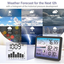 Load image into Gallery viewer, Uzoli EM3566D Weather Station Wireless Indoor Outdoor, 7.4in Home Weather Station with Atomic Clock, Temperature, Humidity, Weather Forecast, Moon Phase, Indoor Outdoor Thermometer with Large Display
