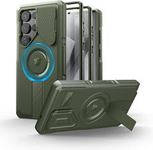 Load image into Gallery viewer, Dexnor for Samsung Galaxy S25 Ultra Case with Camera Cover &amp; Adjustable Kickstand &amp; Built-in Screen Protector, Magnetic Rugged Shockproof Bumper Cases Heavy-Duty Protective Cover (2025),Army Green
