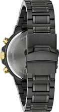Load image into Gallery viewer, Bulova Men's Classic 6-Hand Chronograph Diamond Quartz Black Ion Plated Stainless Steel Watch, 24 Hour Time, 43mm, Style:98D190
