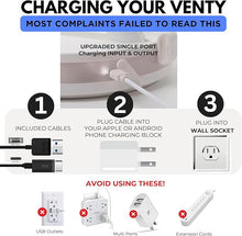 Load image into Gallery viewer, VENTY Portable Fan - Wireless Battery Operated Fan, 48HR Run Time 16000MAH Battery, Oscillating Rechargeable Fan, Remote Control &amp; LED Lighting, Folding Telescopic Camping Fan (White with Case)
