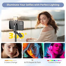 Load image into Gallery viewer, Sensyne Selfie Stick with Light, Phone Tripod with 360° Rotatable Handle Compatible with Cellphones for Selfies/Photography/Video Calls/Live Stream/Content Creating (Black)
