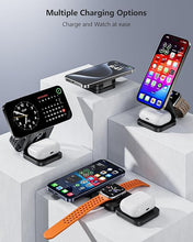Load image into Gallery viewer, Antank 3 in 1 Charging Station for Apple, Magnetic Foldable Wireless Charger Stand, Portable Travel Charger for iPhone 16 15 14 13 12 Series, AirPods 3/2/Pro, Apple Watch Ultra/SE/9/8/7/6/5/4/3/2/1
