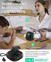 Load image into Gallery viewer, ONES MusPlay BT Wireless Speaker with Earbuds 2-in-1, Hi-Res Audio, Smart [ Bluetooth/AUX / MP3 ] [ Game/Music Mode ] [ 24 Hrs Speaker / 60 Hrs Earbud Ultra-Long Playback ] Portable Compact
