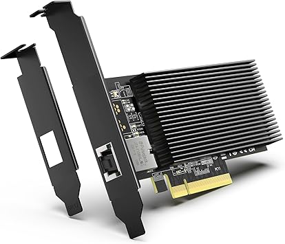 10G PCI-E Network Card+Copper RJ45 Port, 10G NIC with Intel X540-T1 Conrtoller, VIMIN 10Gb Base-T Ethernet Network Card Compatible with PCI Express X8, X16, Support Windows/Windows Server/Linux/VMware