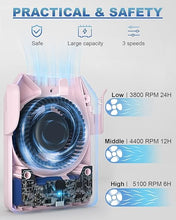 Load image into Gallery viewer, Portable Fan 10000mAh Rechargeable, Mini Waist Fan With Max 24H Working Time, 3 Speeds 5100RPM Strong Airflow Wearable Personal Small Clip Fan for Outdoor, Jobsite, Traveling, Fishing(Pink)
