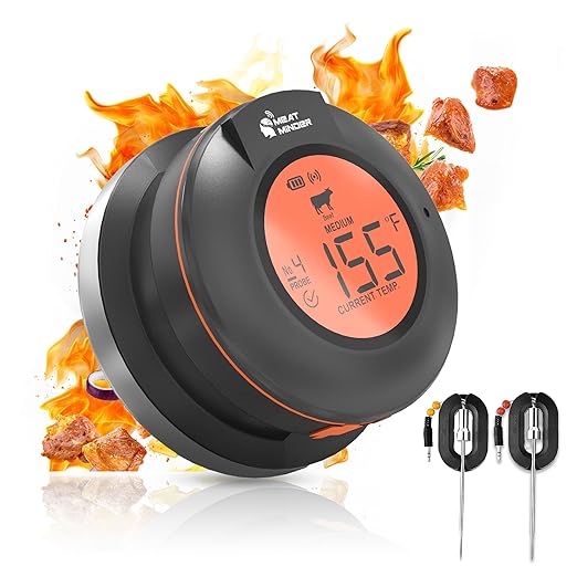 Meat Minder Pro | Smart Bluetooth Meat Thermometer Weber Grill Accessory Thermometer Upgrade Replacement Waterproof with Stainless Steel Food Meater Probes Free iOS Andriod App