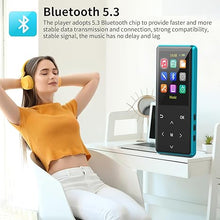 Load image into Gallery viewer, MP3 Player, 64GB MP3 Players Safuciiv MP3 with Bluetooth 5.3, 2.4 in Screen, Lossless Music Player, Support FM Recording, for Gym, Camping, Sports (Blue)
