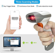 Load image into Gallery viewer, NetumScan Bluetooth Barcode Scanner, 3 in 1 Automatic Wireless 1D Barcode Scanner Handheld USB CCD Bar Code Reader for Store, Warehouse POS, Computer, Tablet, iPhone, iPad, Android
