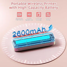 Load image into Gallery viewer, Phomemo M834 (Upgraded) Portable Printer, Wireless Bluetooth Thermal Printer, Support Multi-Size Thermal Paper, Compatible with iOS, Android &amp; PC, Mobile Printer for Travel, Office, School, Pink
