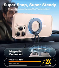 Load image into Gallery viewer, TORRAS Stronger Magnetic &amp; Shockproof for iPhone 16 Pro Case, Military Grade Drop Protection, Compatible with MagSafe, Case for iPhone 16 Pro Slim, Translucent Matte White Back/Desert Titanium Edge
