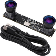 Load image into Gallery viewer, Webcamera_usb 4MP Dual Lens USB Camera Module Synchronization Binocular Webcam Board High Speed 1080P 60fps Lightburn Camera for Laser Engraver Mini UVC USB2.0 Camera for Computer Raspberry Pi
