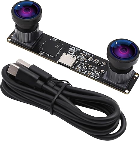 Webcamera_usb 4MP Dual Lens USB Camera Module Synchronization Binocular Webcam Board High Speed 1080P 60fps Lightburn Camera for Laser Engraver Mini UVC USB2.0 Camera for Computer Raspberry Pi