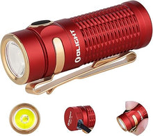 Load image into Gallery viewer, OLIGHT Baton3 1200 Lumens Ultra-Compact Rechargeable EDC Flashlight, Powered by Rechargeable Battery for Household Search, Outdoor Camping, Hiking and Mountaineering (Red)
