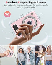 Load image into Gallery viewer, 4K Digital Camera, 48MP Autofocus Cameras for Photography,Vlogging Compact Camera with Front and Rear Camera, 16X Zoom Protable Point and Shoot Cameras with 32GB SD Card,Anti-Shake,2 Batteries
