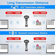 Load image into Gallery viewer, Symcode 2D QR Industrial Barcode Scanner with Wireless Charging Stand, Rugged Heavy Duty 3-in-1 Bluetooth &amp;Wireless&amp;USB Hands-Free Barcode Reader for Laptop Desktop Tablet Android Black

