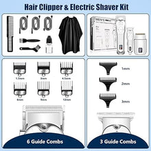 Load image into Gallery viewer, SUNNOW Hair Clippers Professional Cordless for Men, Electric Foil Shavers Razor &amp; Beard Hair Trimmer Kit, Rechargeable Hair Cut Machines Fade Clippers Set, 3 in1 Beard Trimming Kit for Home, Barber
