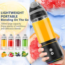 Load image into Gallery viewer, Portable Blender, 300W Personal Mini Blender for Shakes and Smoothies, 24oz Compact Travel Blender with 6000mah USB-C Rechargeable, Intelligent Cleaning Travel Lid &amp; BPA-Free Bottle (Black)
