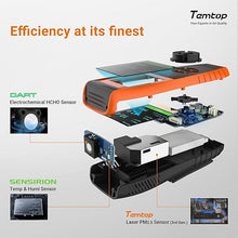 Load image into Gallery viewer, Temtop Air Quality Monitor PM2.5 PM10 Particle Counter, Formaldehyde, Temperature, Humidity, TVOC AQI Tester for Indoor/Outdoor Air Pollution Detection w/Data Export
