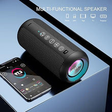 Load image into Gallery viewer, Ortizan Portable Bluetooth Speaker: IPX7 Waterproof, 24W Loud Sound, Deep Bass, Bluetooth 5.3, LED Lights, Wireless Stereo Pairing, 30H Playtime, for Home/Outdoor/Party/Beach, Birthday Gift (Black)
