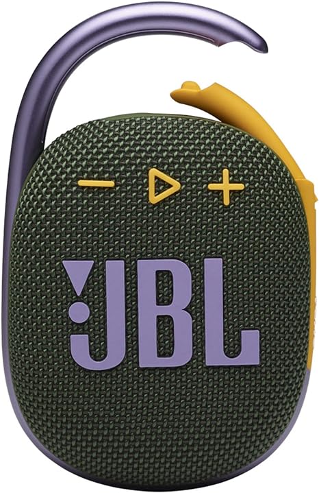 JBL Clip 4, Green - Portable Bluetooth 5.1 Speaker - Up to 10 Hours of Play - Waterproof & Dust Resistant - Includes Noise & Echo-Canceling Speakerphone