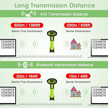 Load image into Gallery viewer, Symcode Bluetooth 2D QR Barcode Scanner with Charging Stand,Industrial Dustproof and Waterproof 3 in 1 Compatible with Bluetooth &amp; 2.4GHz Wireless &amp; Wired Connection with Vibration Alert Green
