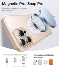 Load image into Gallery viewer, TORRAS 360°Rotatable Magnetic for iPhone 16 Pro Case 6.3 inch, Fit for MagSafe 16 Pro Phone Case, 16FT Military Grade Shockproof, Flush Stand Ring, Translucent Slim Ostand, Desert Titanium Gold
