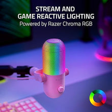 Load image into Gallery viewer, Razer Seiren V3 Chroma RGB USB Microphone: Stream &amp; Game Reactive Lighting - Tap-to-Mute Sensor - Condenser Mic - Digital Gain Limiter &amp; Shock Absorber - PC, Discord, OBS Studio, XSplit - Quartz Pink
