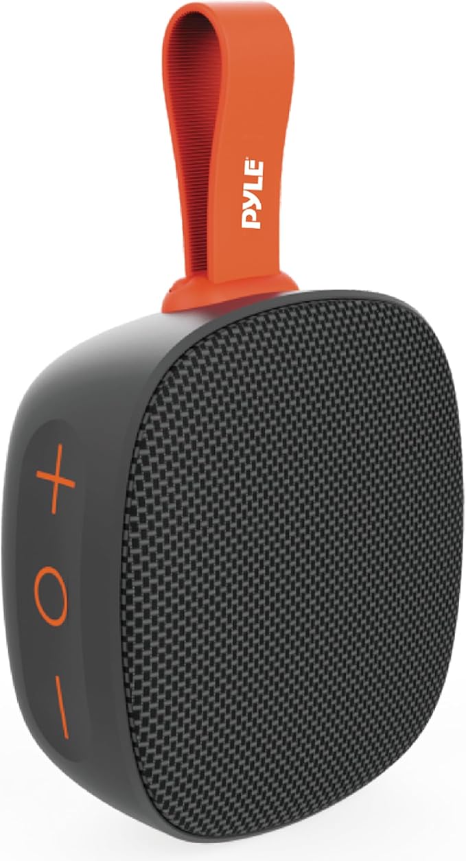 Pyle Portable Wireless Bluetooth Speaker, IPX7 Waterproof, TF Card Support, FM Radio, 3.5mm Audio Input, Built-in Mic, Vigorous Bass, Ideal for Office, Home, Outdoor Use