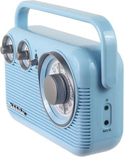 Load image into Gallery viewer, Studebaker Sky Blue SB2003 Retro Portable AM FM Radio | Built in Speaker | AC Powered/Battery | Aux-in Cable (Bundle)
