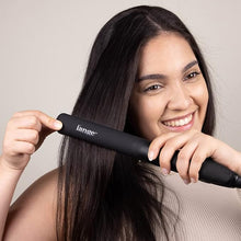 Load image into Gallery viewer, L&#39;ANGE HAIR Le Ceramique 1-Pass Flat Iron Hair Straightener | Fast Heating Ceramic Flat Iron | Best Hot Tools Hair Straightening Iron to Lock in Moisture &amp; Shine | Professional Hair Iron (Black)
