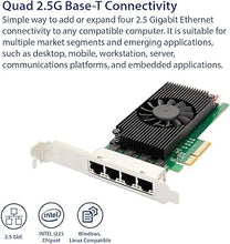 Load image into Gallery viewer, Quad 2.5 Gigabit Ethernet PCI-E Network Expansion Card RJ45 LAN Adapter Low Profile Bracket SY-PEX24086
